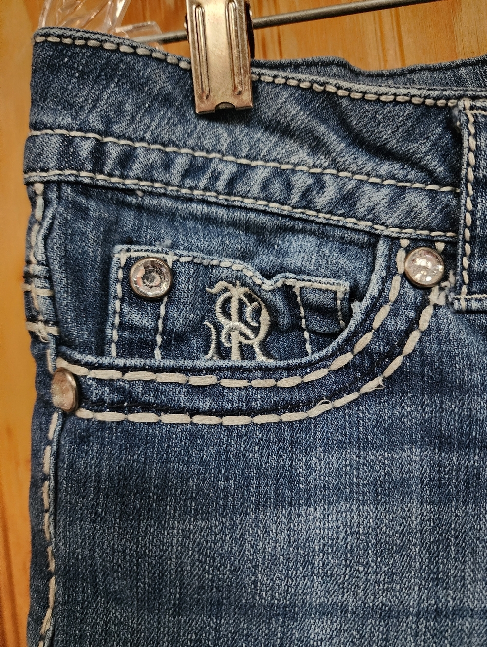 Paisley Sky Women's Medium Blue Flared Jeans - Picture 4 of 7